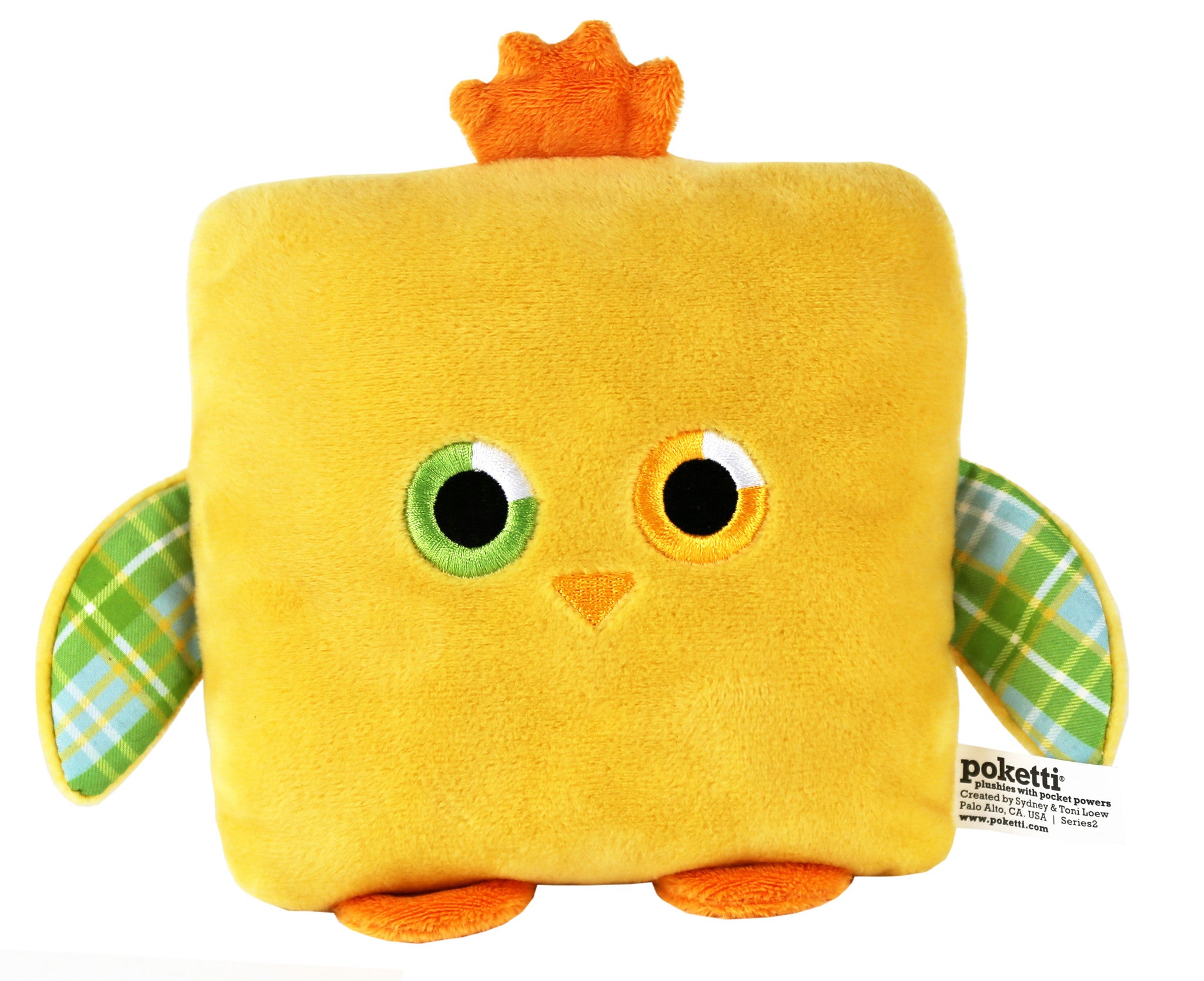 Plush toy chick stuffed animal bird with a useful back pocket