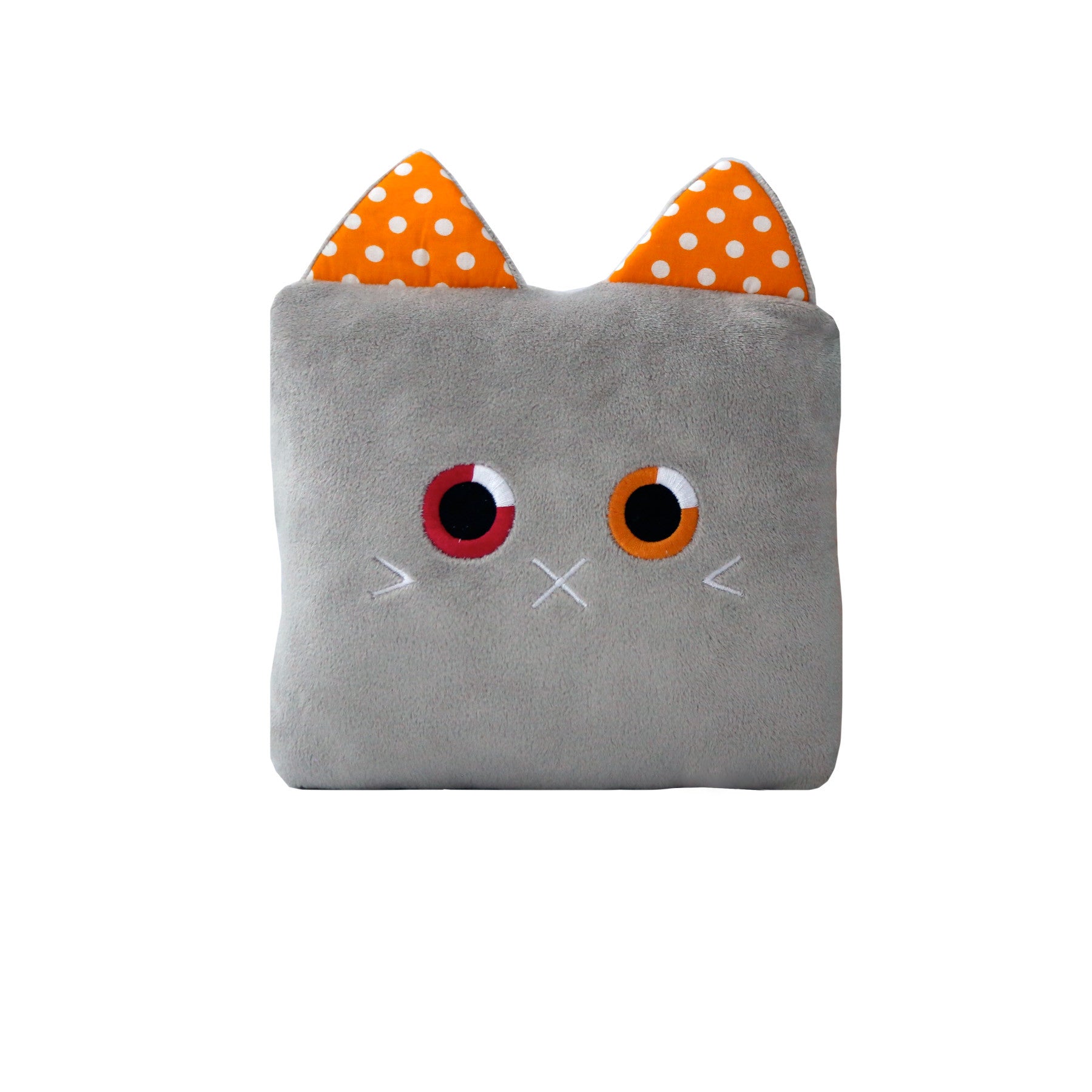 Poketti Kitty Cat Plush Pillow with a Pocket - Front
