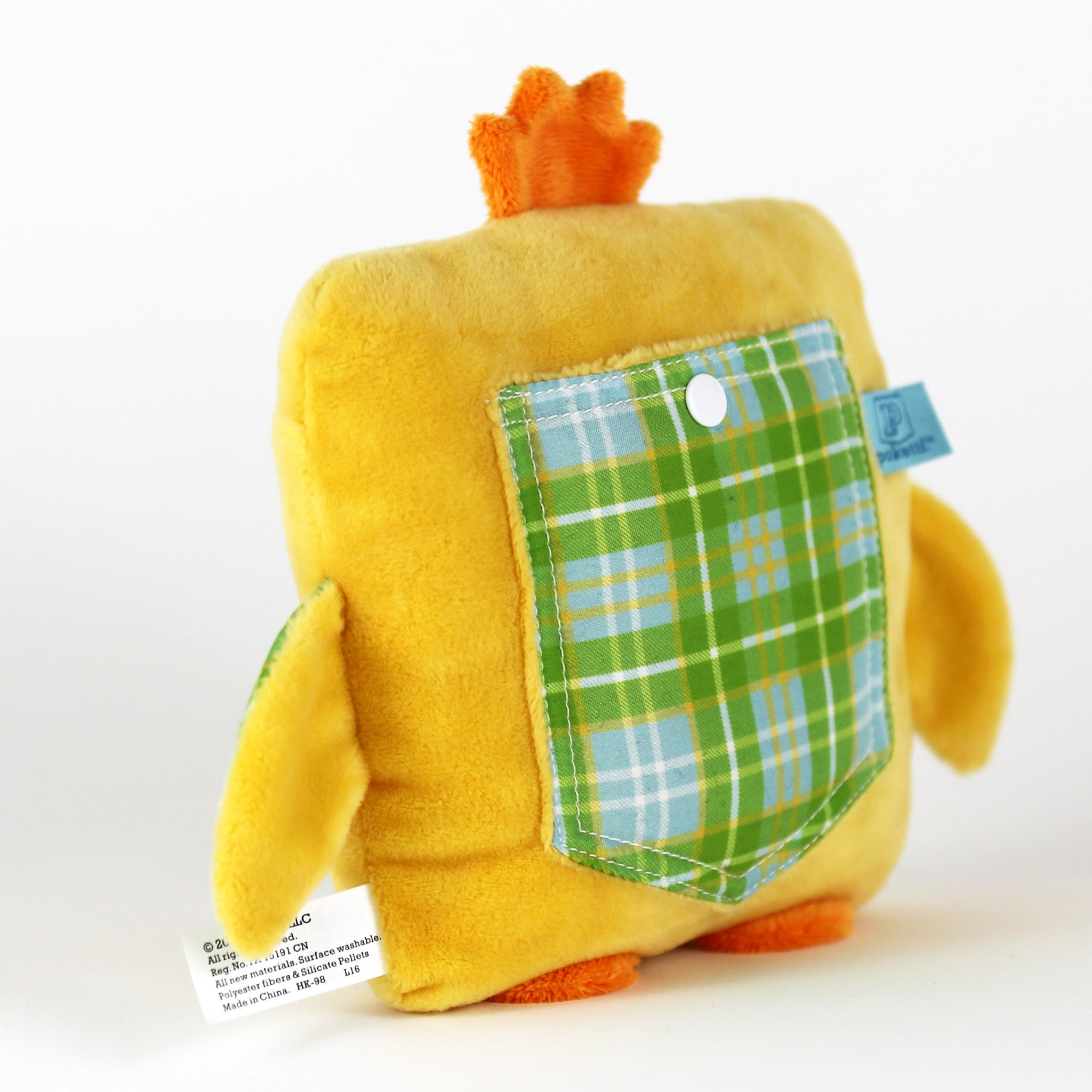 Plush toy chick stuffed animal bird with a useful back pocket