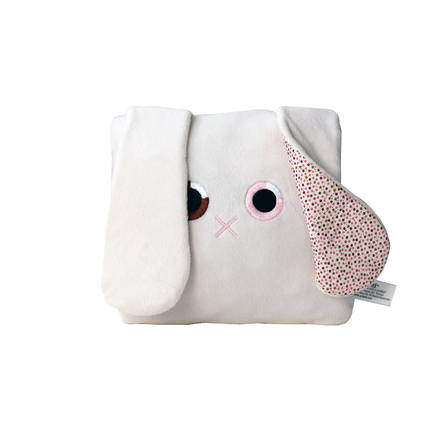 Poketti Bunny Rabbit Plush Pillow with a Pocket - Front