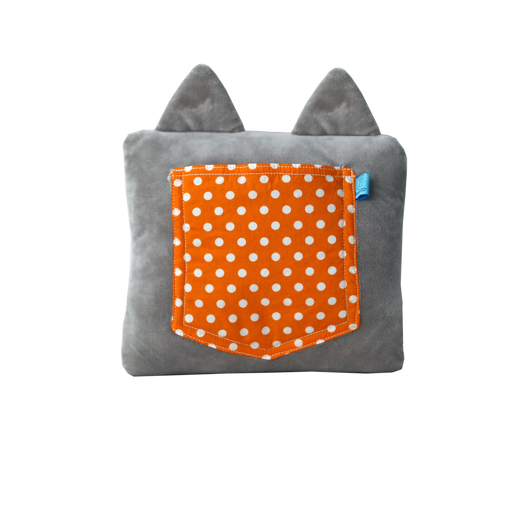 Poketti Kitty Cat Plush Pillow with a Pocket - Back