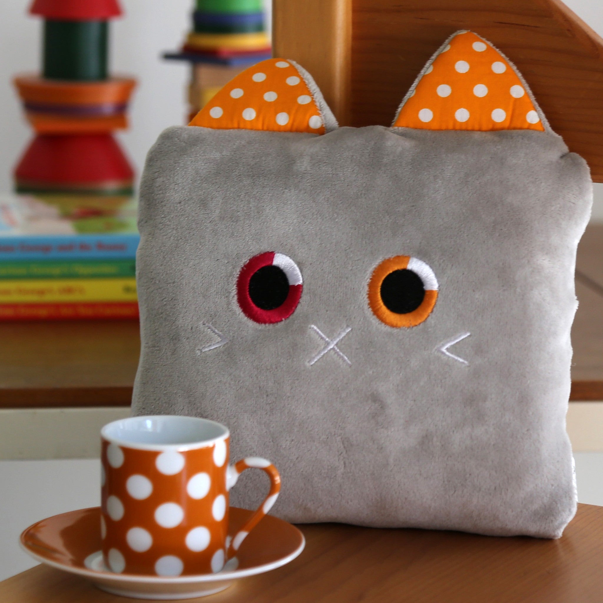 Poketti Kitty Cat Plush Pillow with a Pocket - A perfect gift
