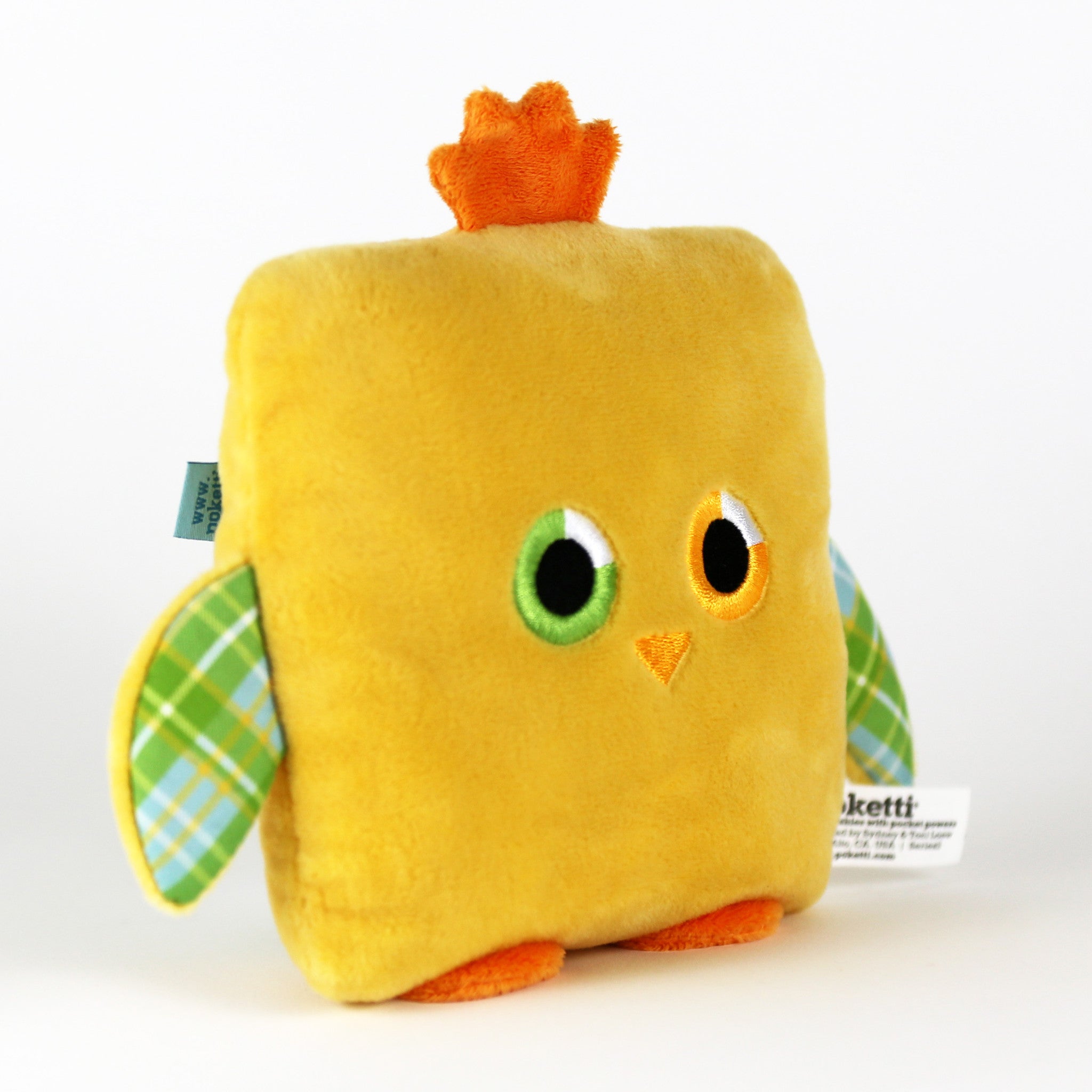 Plush toy chick stuffed animal bird with a useful back pocket